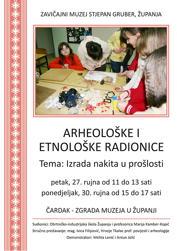 Arheoloske i etnoloske radionice -plakat